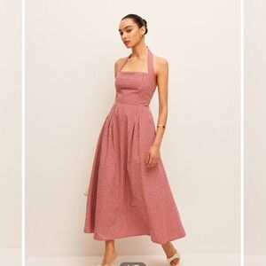 Red Plaid Halter Dress